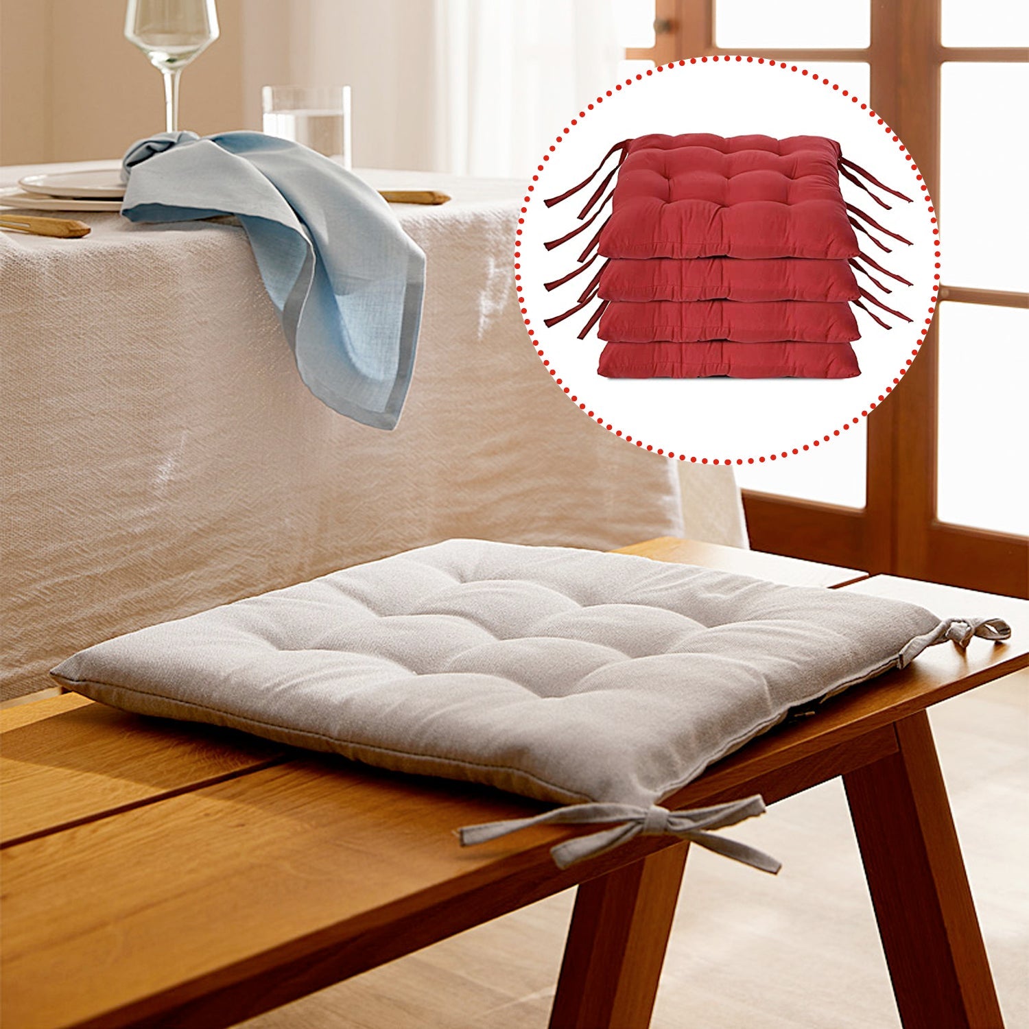 9037 Square Chair Pad Seat Cushion for Car Pad, Indoor/Outdoor with Ties (15 inch) DeoDap 9037 Square Chair Pad Seat Cushion for Car Pad, Indoor/Outdoor with Ties (15 inch) DeoDap